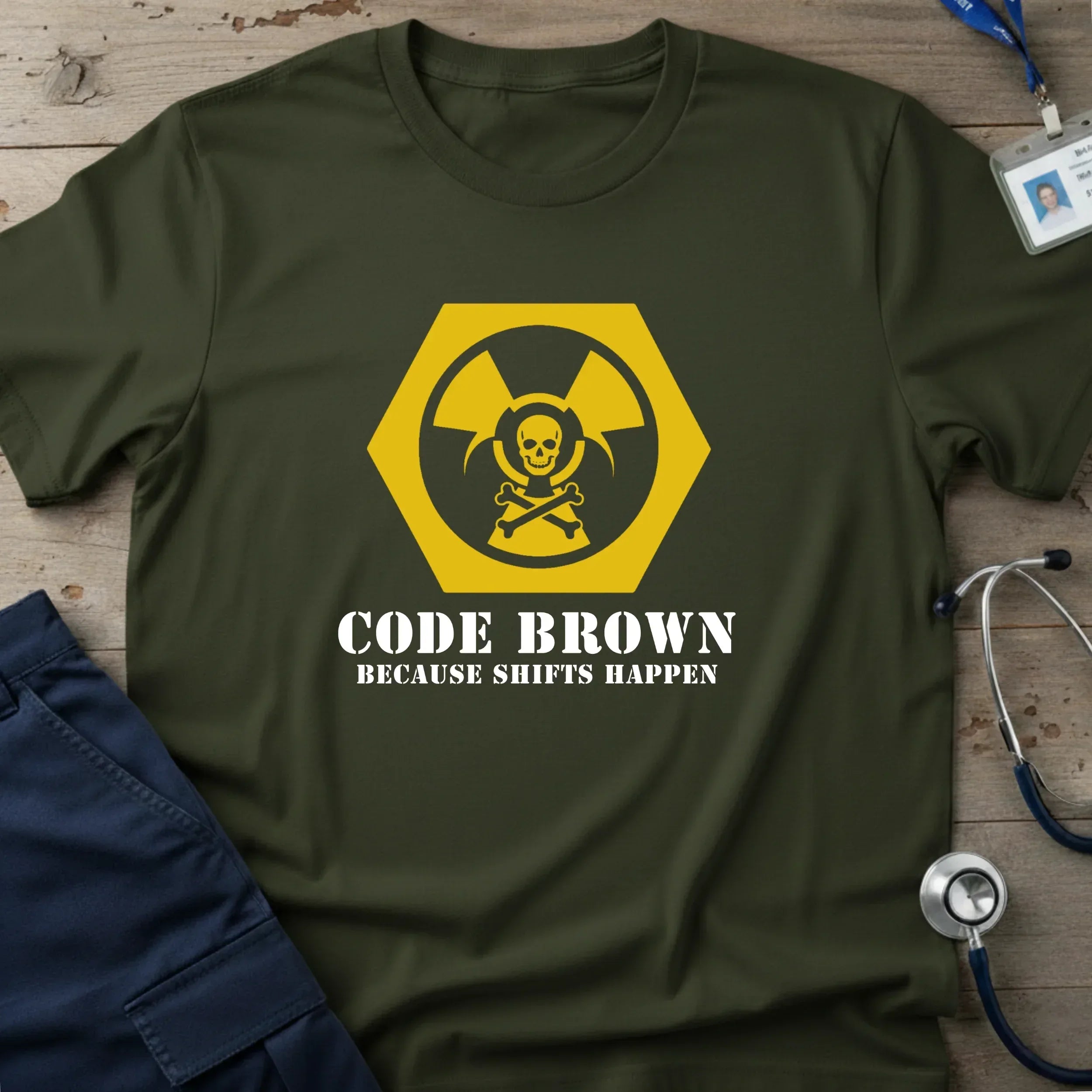 CodeBrown_BecauseShiftsHappen_T-Shirt-4 - Tees That Care
