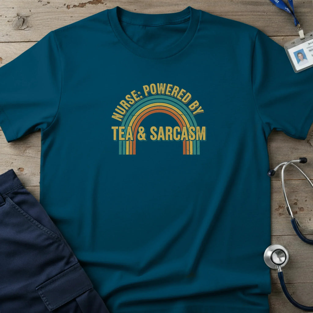 NursePoweredByTea_SarcasmT-Shirt-2_dc010111-0bb4-4af5-a5d7-08fee2a6f976 - Tees That Care