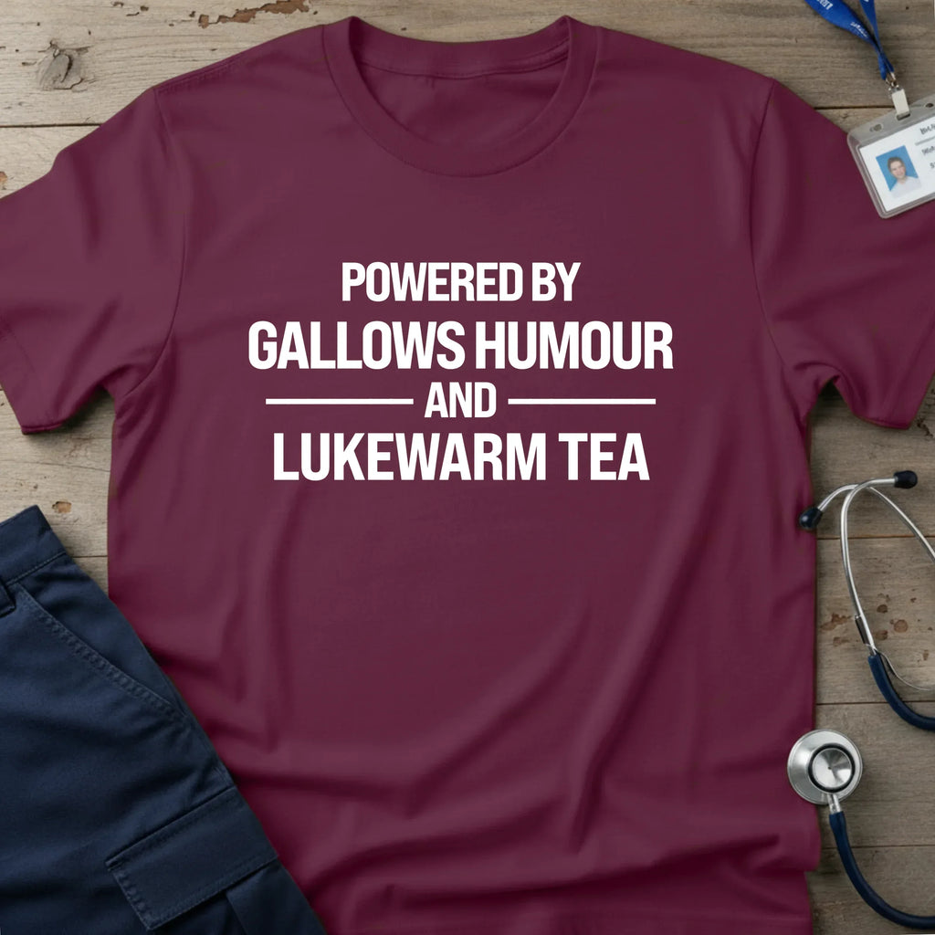 PoweredByGallowsHumourT-Shirt-3_485ecfc4-deb4-438a-a33d-4db8370e676b - Tees That Care